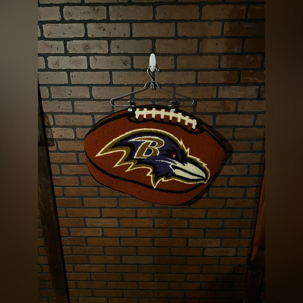 Baltimore Ravens Football Shaped Rug